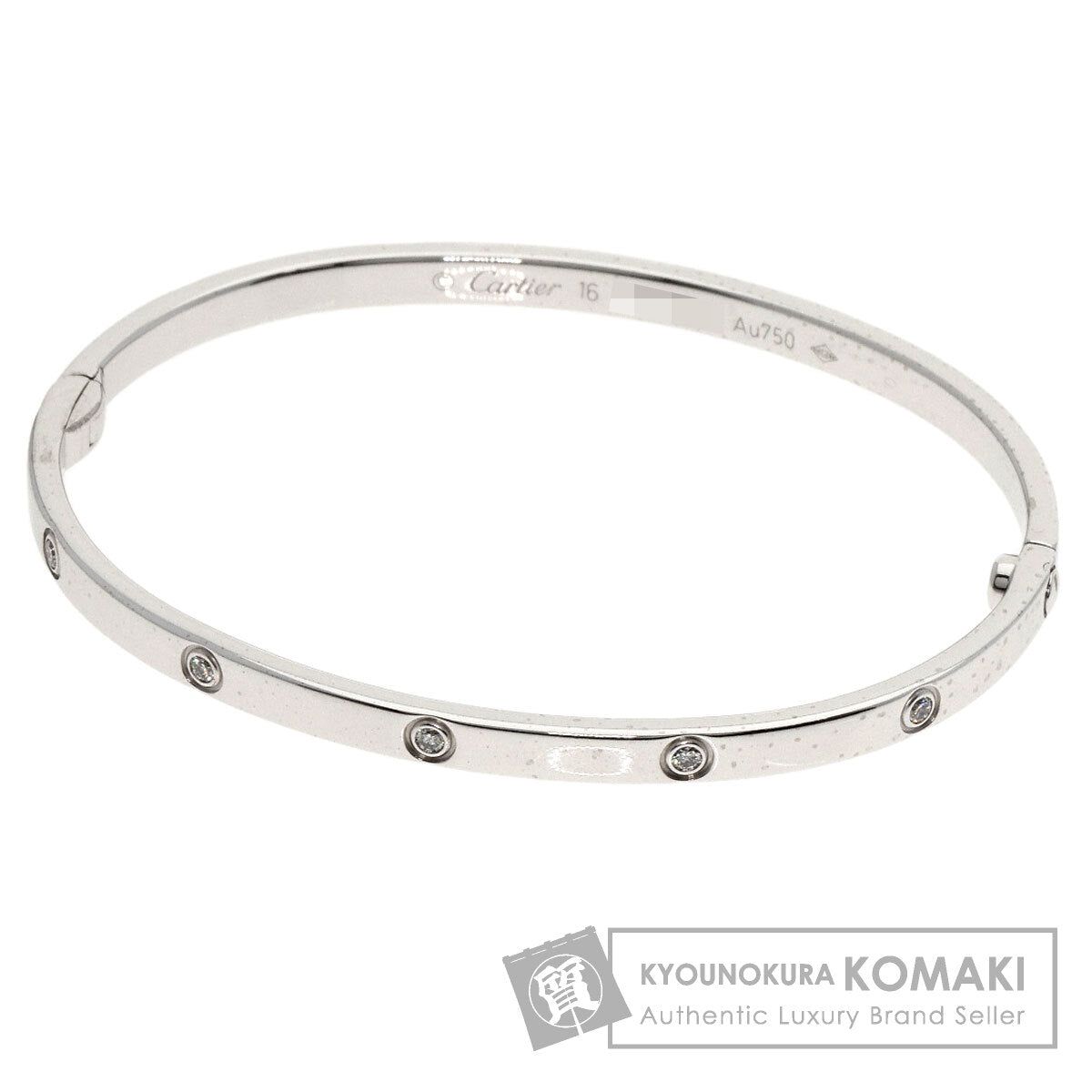 CARTIER LOVE Bracelets SM Full Diamond #16 No Driver Bracelet K18 White Gold Ladies [Used]