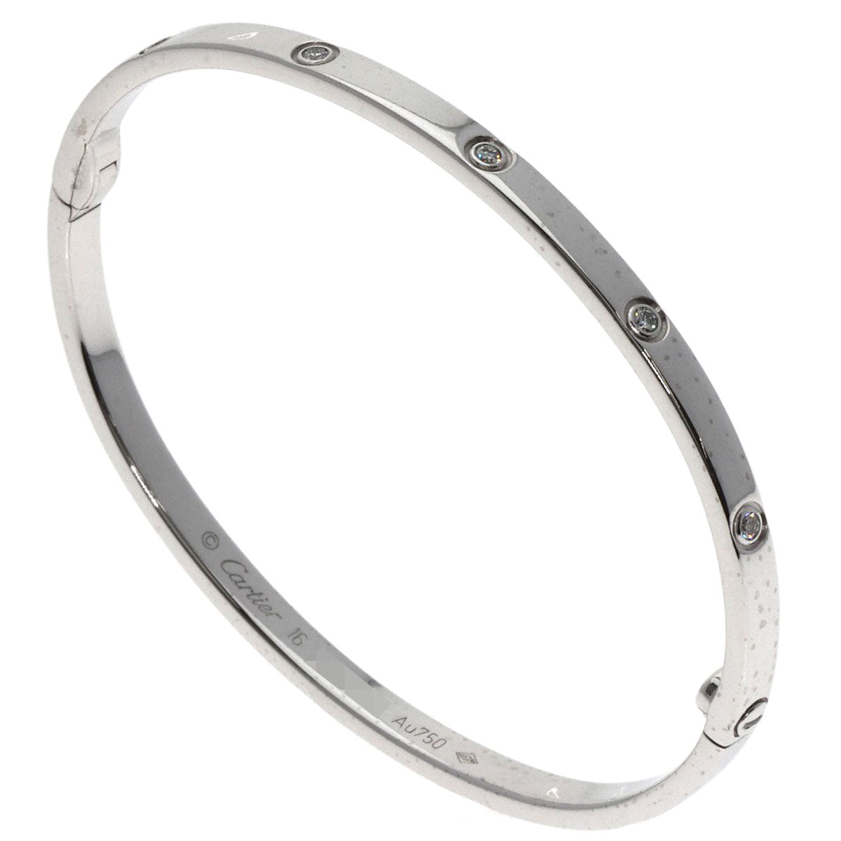 CARTIER LOVE Bracelets SM Full Diamond #16 No Driver Bracelet K18 White Gold Ladies [Used]