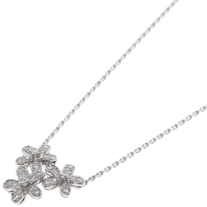 Van Cleef & Arpels Socrates 3 Flower Diamond Necklace K18 White Gold Ladies [Used]