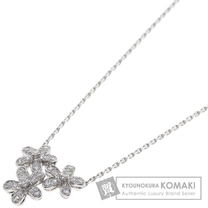 Van Cleef & Arpels Socrates 3 Flower Diamond Necklace K18 White Gold Ladies [Used]