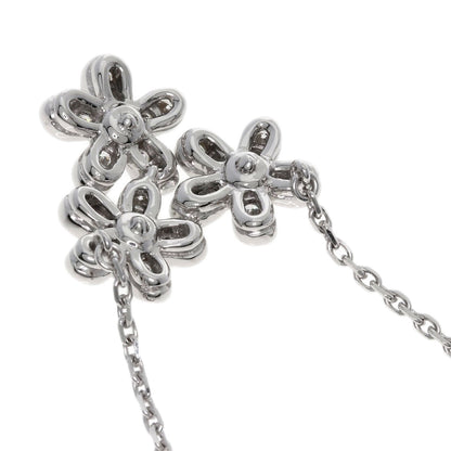 Van Cleef & Arpels Socrates 3 Flower Diamond Necklace K18 White Gold Ladies [Used]