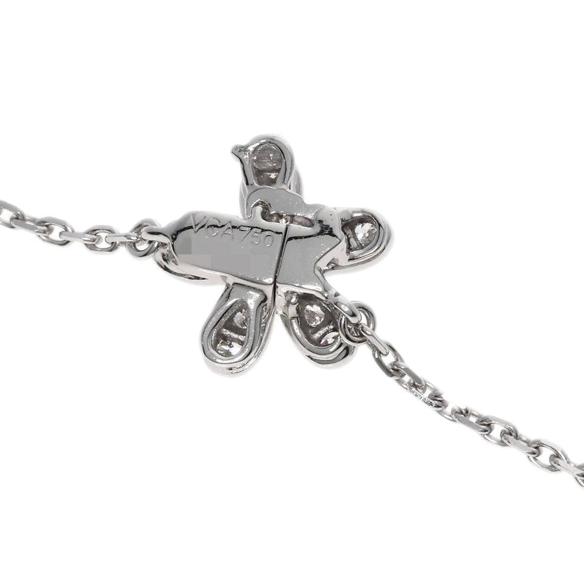 Van Cleef & Arpels Socrates 3 Flower Diamond Necklace K18 White Gold Ladies [Used]
