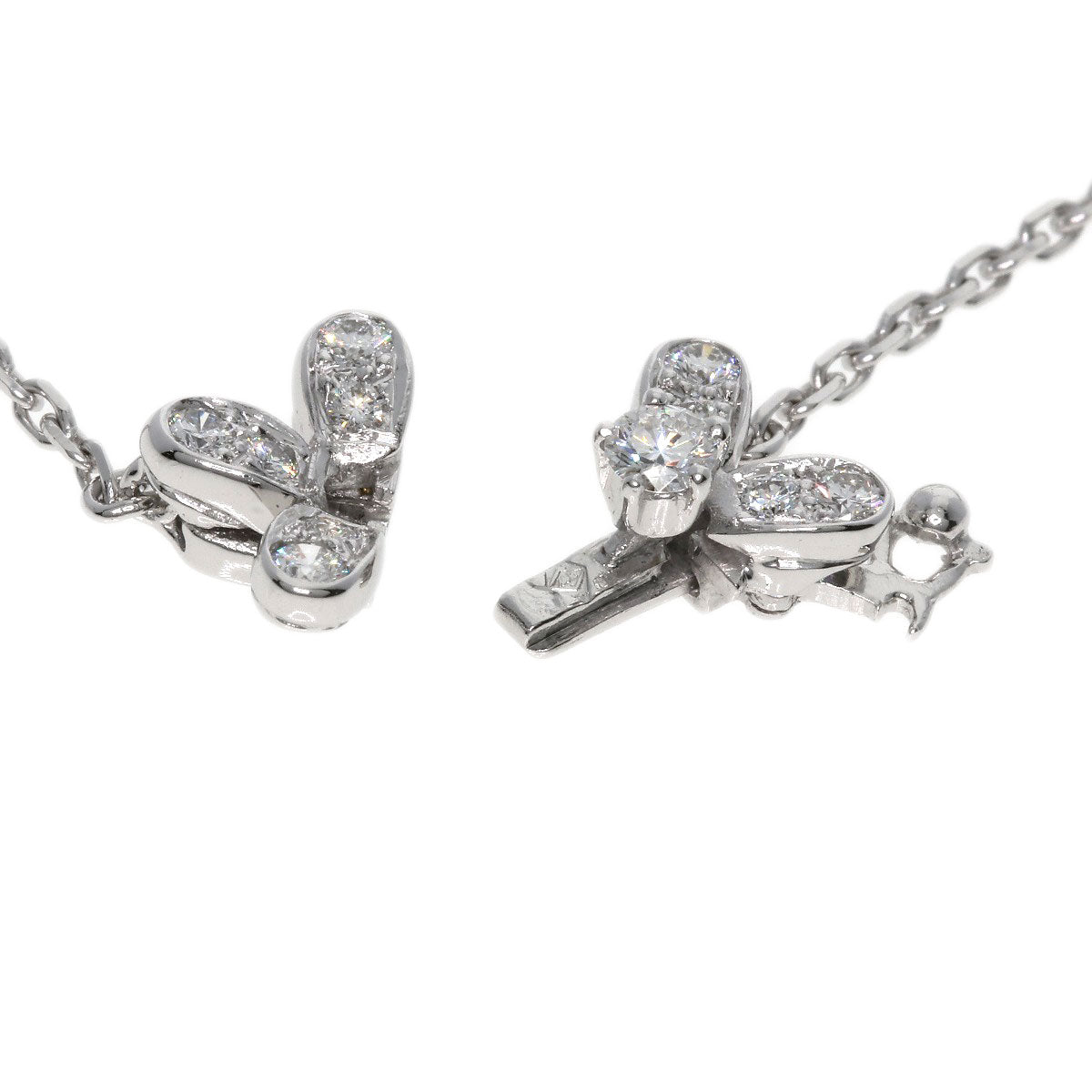 Van Cleef & Arpels Socrates 3 Flower Diamond Necklace K18 White Gold Ladies [Used]