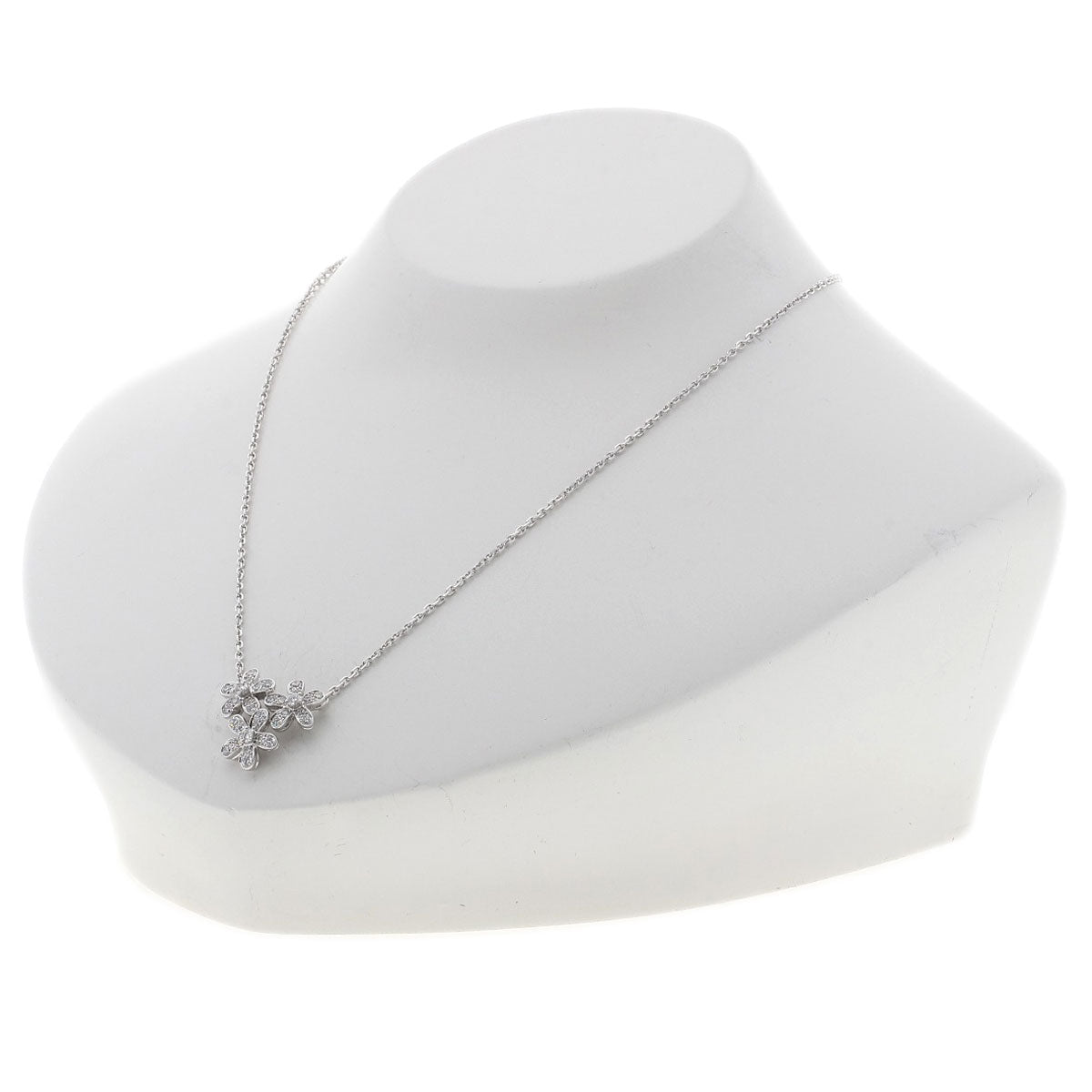 Van Cleef & Arpels Socrates 3 Flower Diamond Necklace K18 White Gold Ladies [Used]