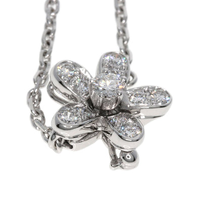 Van Cleef & Arpels Socrates 3 Flower Diamond Necklace K18 White Gold Ladies [Used]