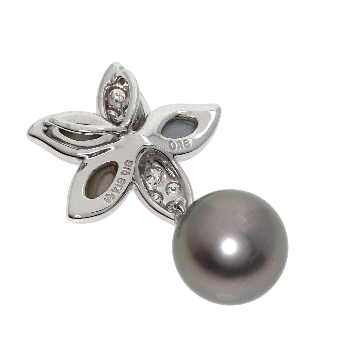 TASAKI Pearl Pearl Diamond Pendant top K18 White Gold Ladies [Used]