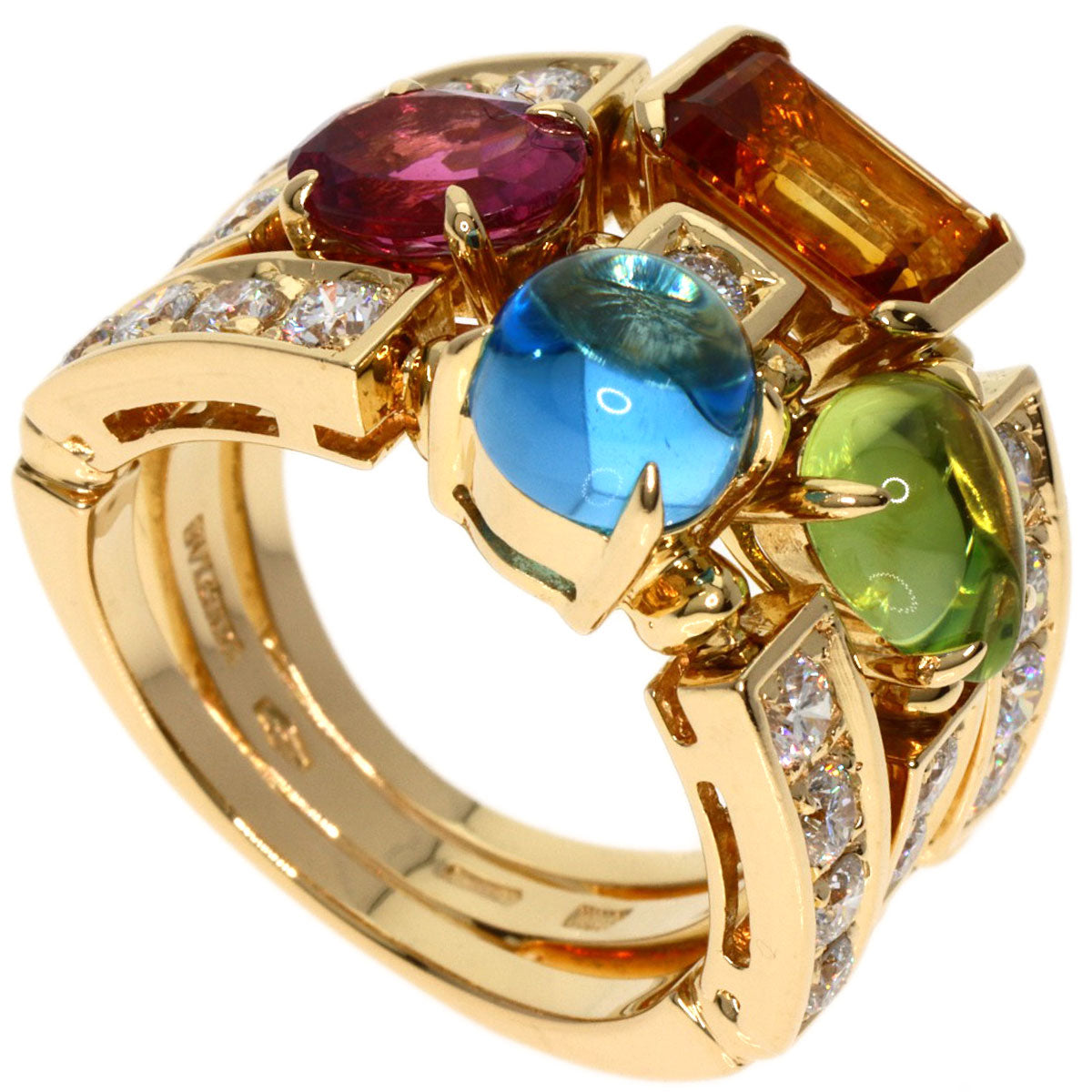 BVLGARI Allegra Multistone Diamond Ring K18 Yellow Gold Ladies [Used]