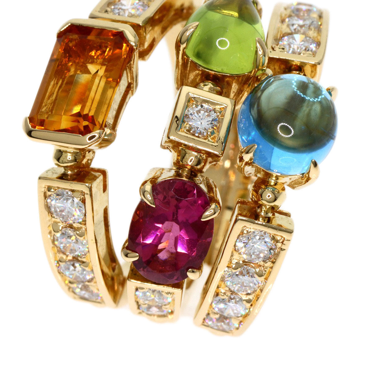 BVLGARI Allegra Multistone Diamond Ring K18 Yellow Gold Ladies [Used]