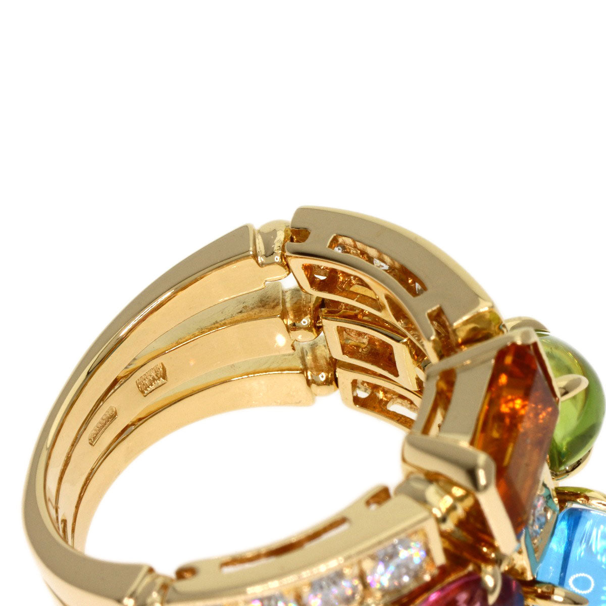 BVLGARI Allegra Multistone Diamond Ring K18 Yellow Gold Ladies [Used]