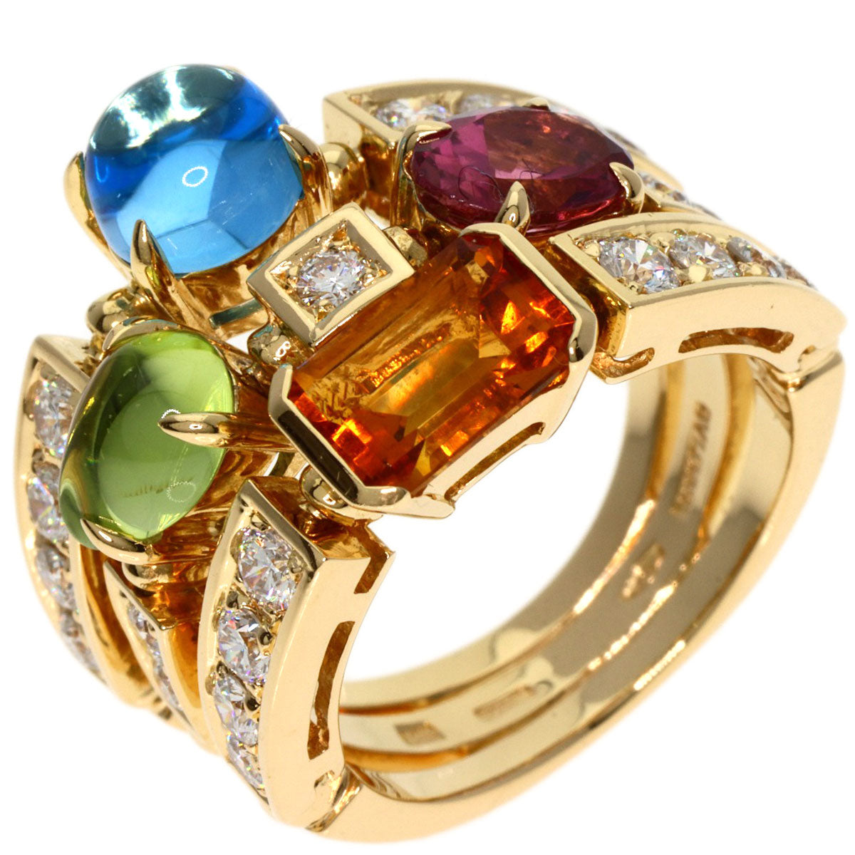 BVLGARI Allegra Multistone Diamond Ring K18 Yellow Gold Ladies [Used]
