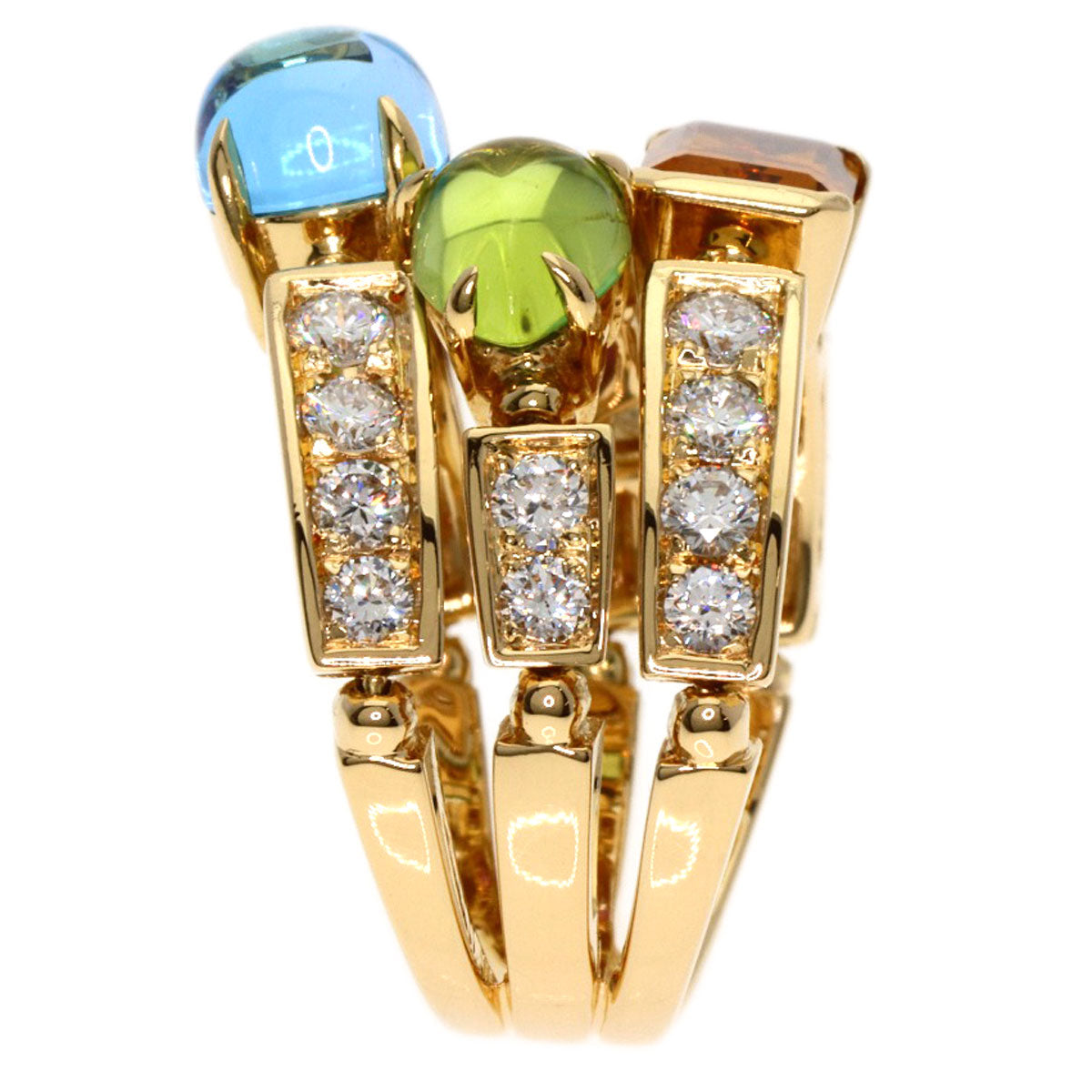 BVLGARI Allegra Multistone Diamond Ring K18 Yellow Gold Ladies [Used]