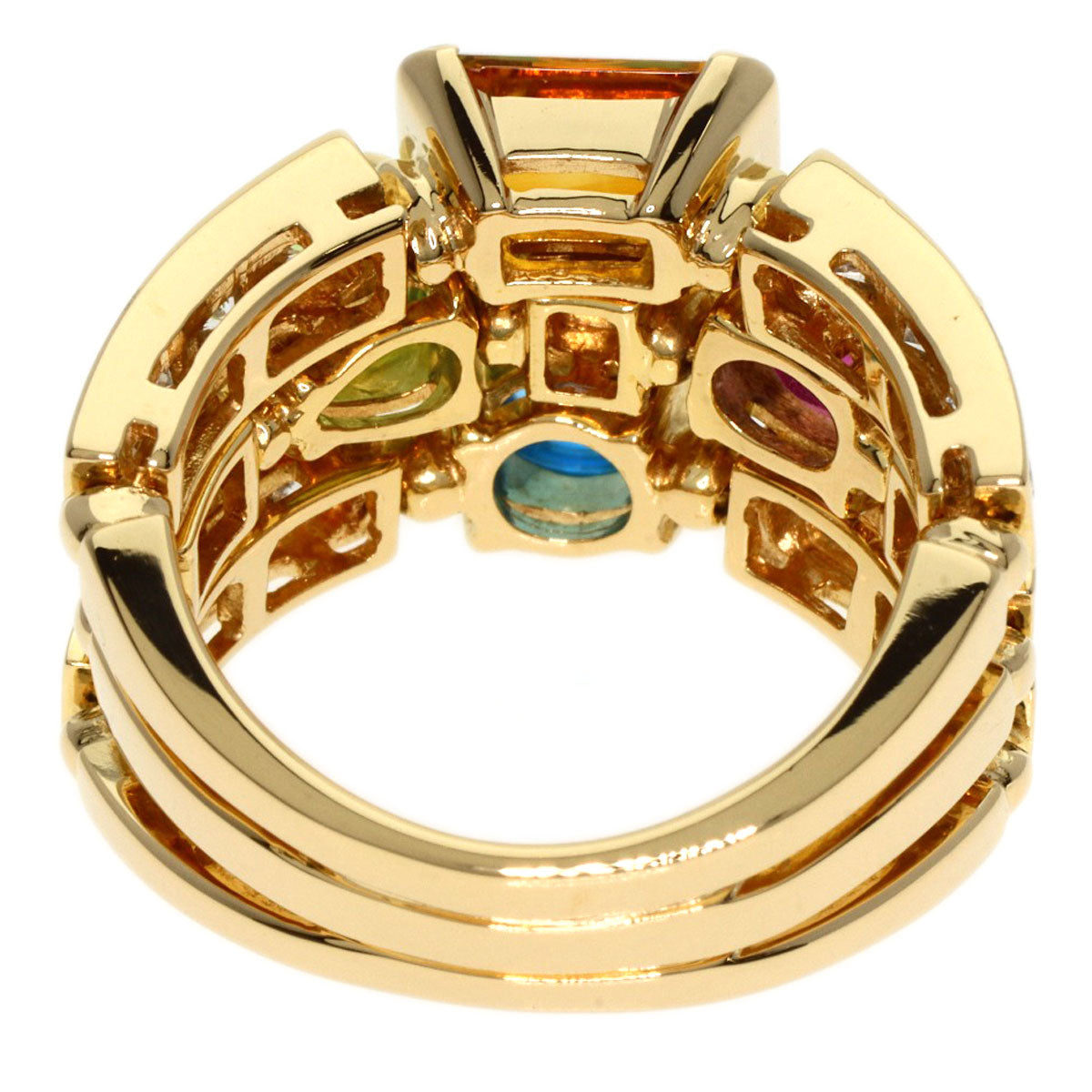 BVLGARI Allegra Multistone Diamond Ring K18 Yellow Gold Ladies [Used]