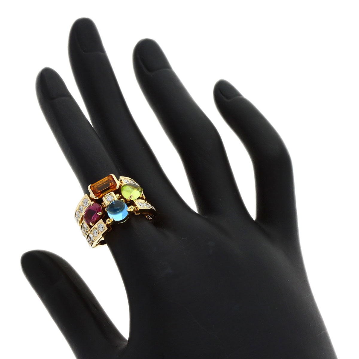 BVLGARI Allegra Multistone Diamond Ring K18 Yellow Gold Ladies [Used]