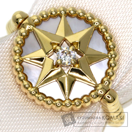 Dior Rose Devane White Shell Diamond #48 Ring K18 Yellow Gold Ladies [Used]