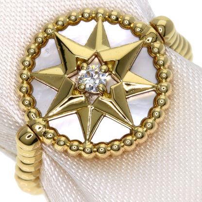 Dior Rose Devane White Shell Diamond #48 Ring K18 Yellow Gold Ladies [Used]