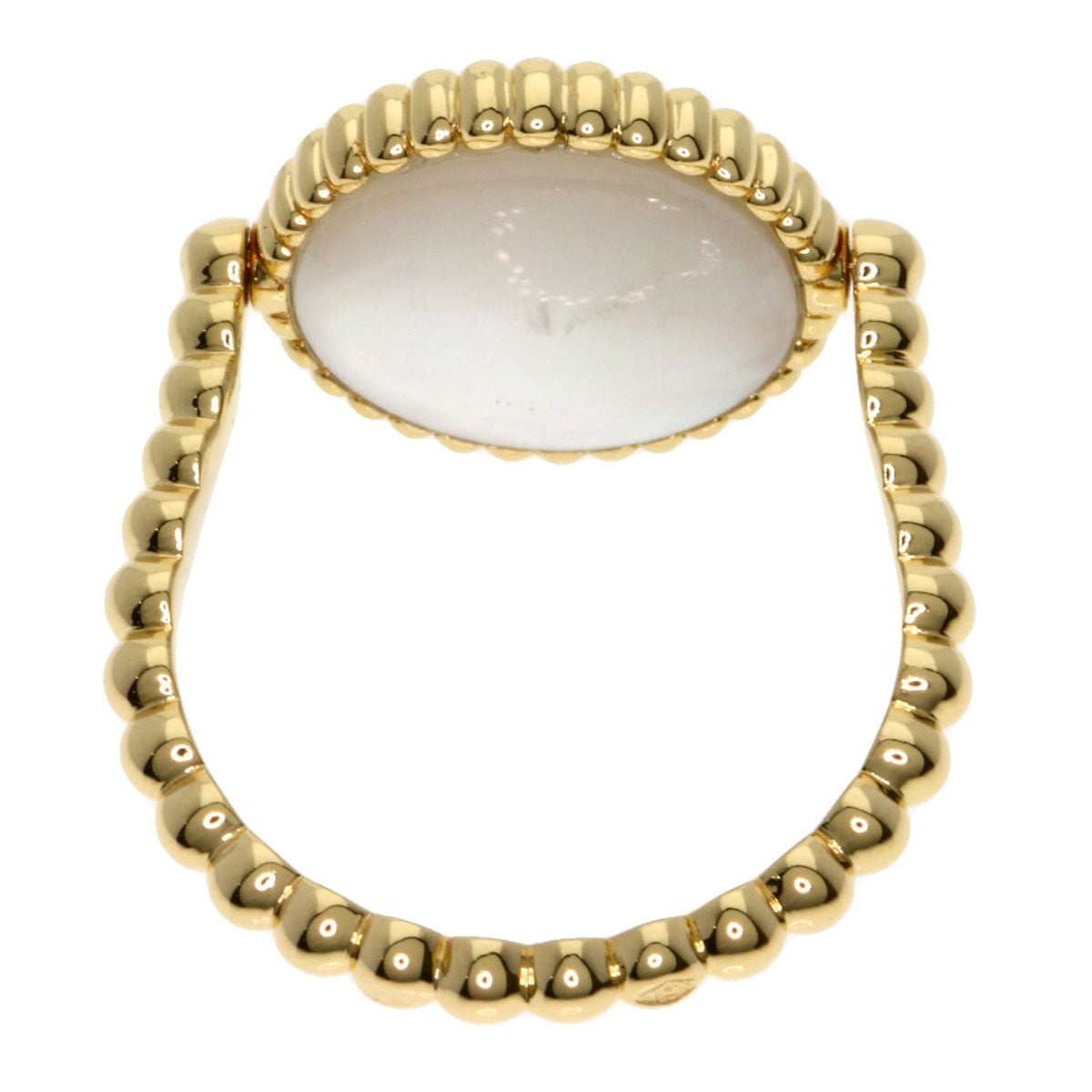 Dior Rose Devane White Shell Diamond #48 Ring K18 Yellow Gold Ladies [Used]