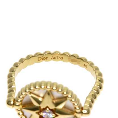 Dior Rose Devane White Shell Diamond #48 Ring K18 Yellow Gold Ladies [Used]