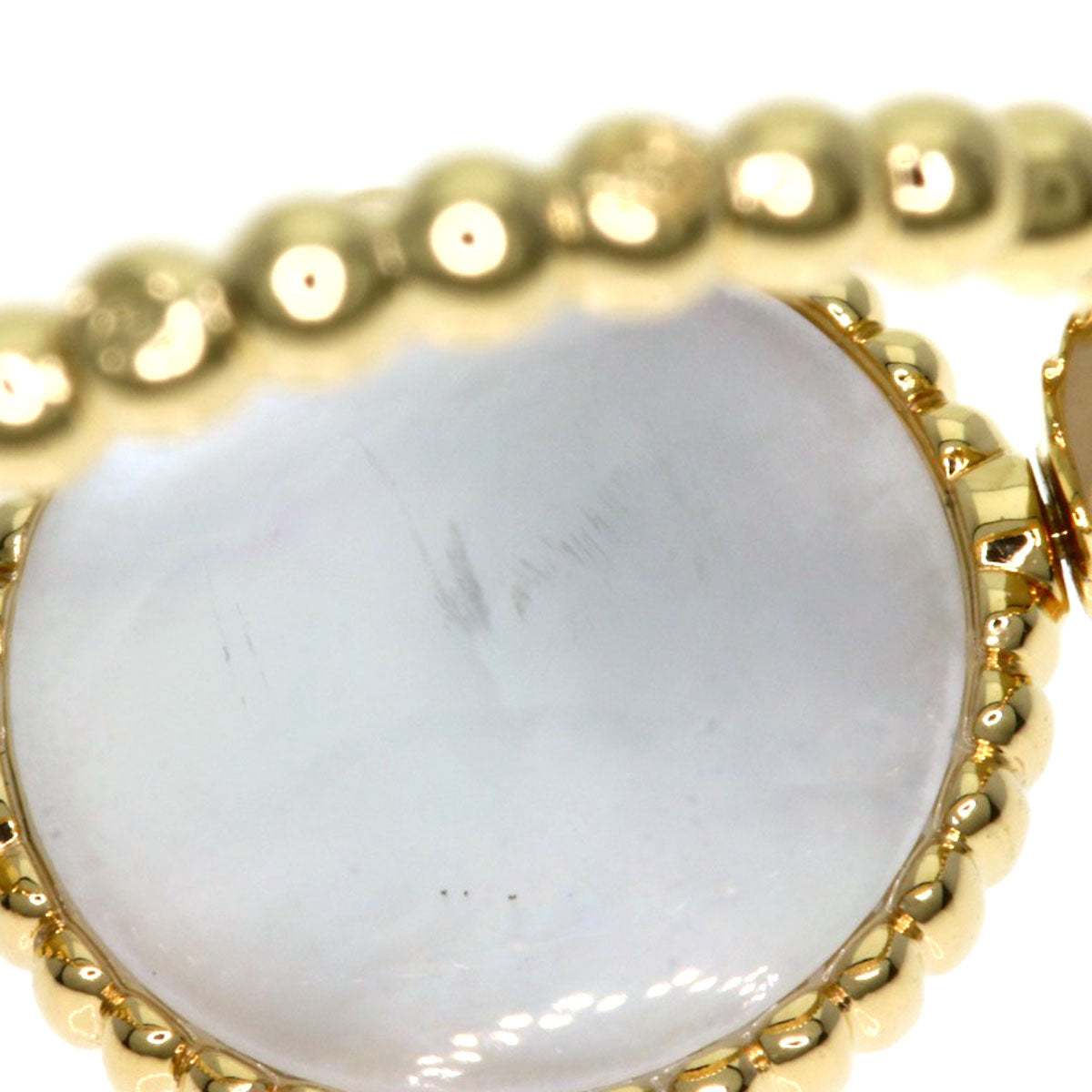 Dior Rose Devane White Shell Diamond #48 Ring K18 Yellow Gold Ladies [Used]