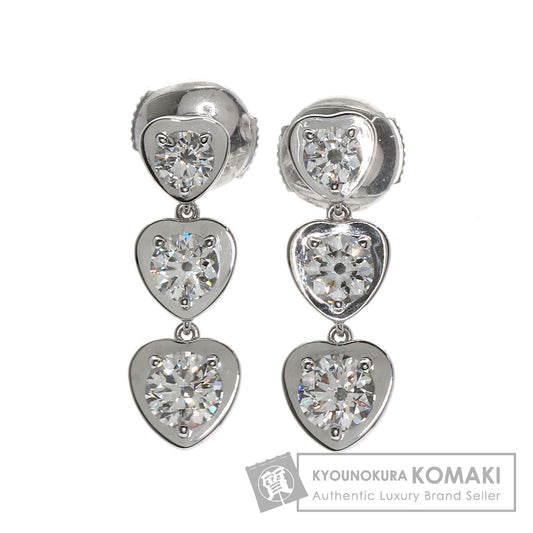 CARTIER Diamant Léger Heart Diamond earring K18 White Gold Ladies [Used]