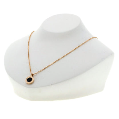 BVLGARI BVLGARI BVLGARI Onyx Shell Diamond Necklace K18 Pink Gold Ladies [Used]