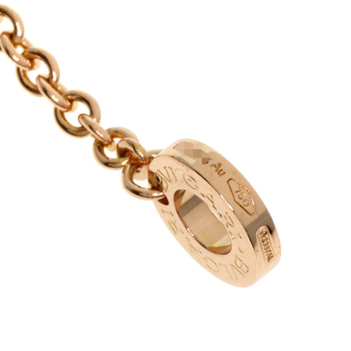 BVLGARI BVLGARI BVLGARI Mother of Pearl Onyx Diamond Necklace K18 Pink Gold Ladies [Used]