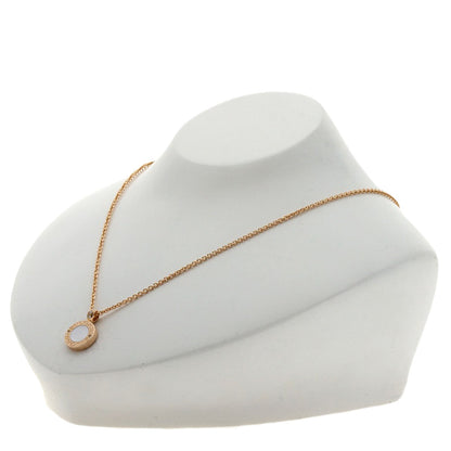 BVLGARI BVLGARI BVLGARI Mother of Pearl Onyx Diamond Necklace K18 Pink Gold Ladies [Used]