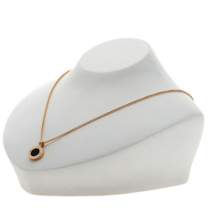 BVLGARI BVLGARI BVLGARI Mother of Pearl Onyx Diamond Necklace K18 Pink Gold Ladies [Used]