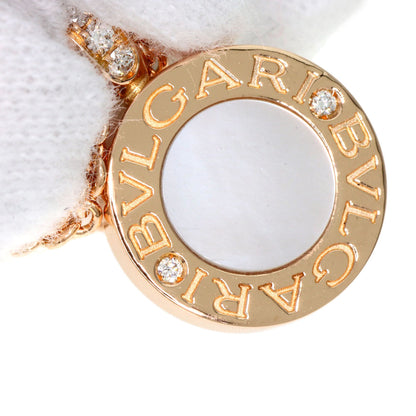 BVLGARI BVLGARI BVLGARI Mother of Pearl Onyx Diamond Necklace K18 Pink Gold Ladies [Used]