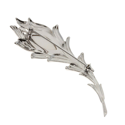 MIKIMOTO Pikwe Feather Brooch K18 White Gold Ladies [Used]