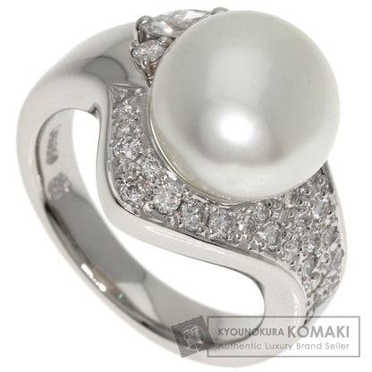 Pearl Pearl Diamond Okina Jun Ring Platinum PT900 13.6g　Ladies