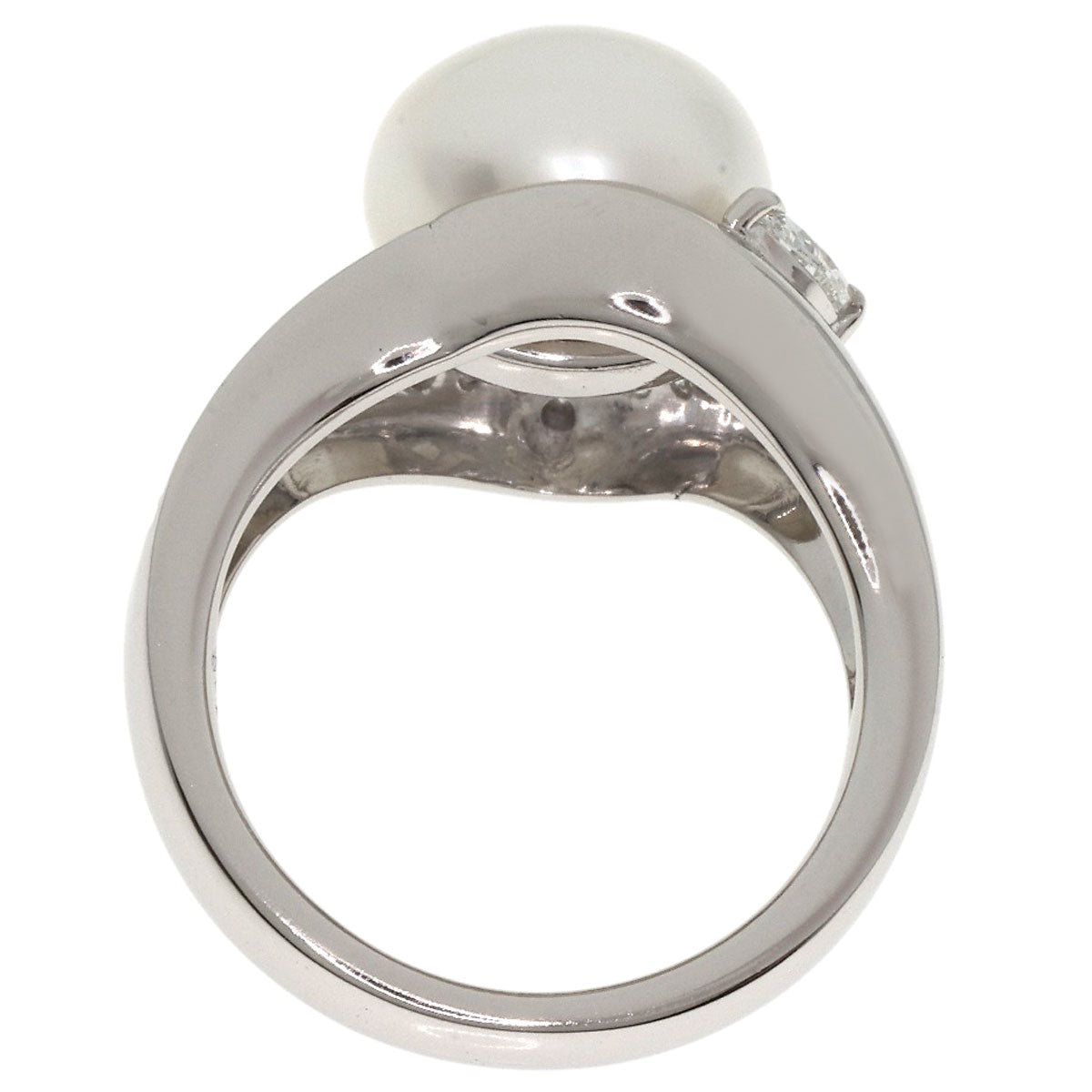 Pearl Pearl Diamond Okina Jun Ring Platinum PT900 13.6g　Ladies