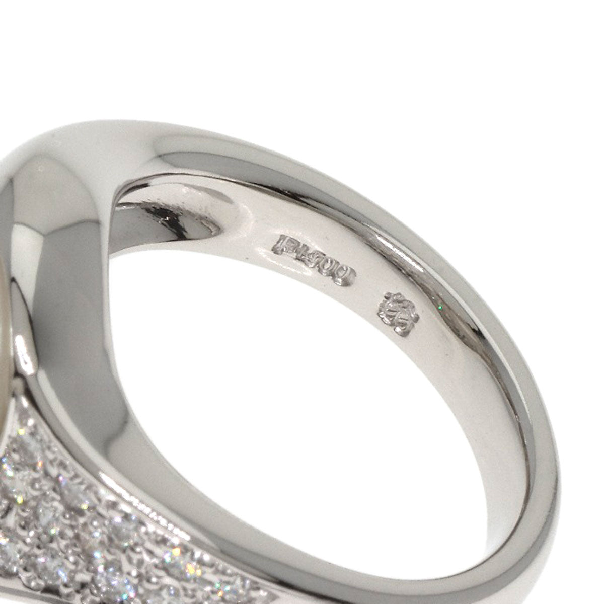 Pearl Pearl Diamond Okina Jun Ring Platinum PT900 13.6g　Ladies