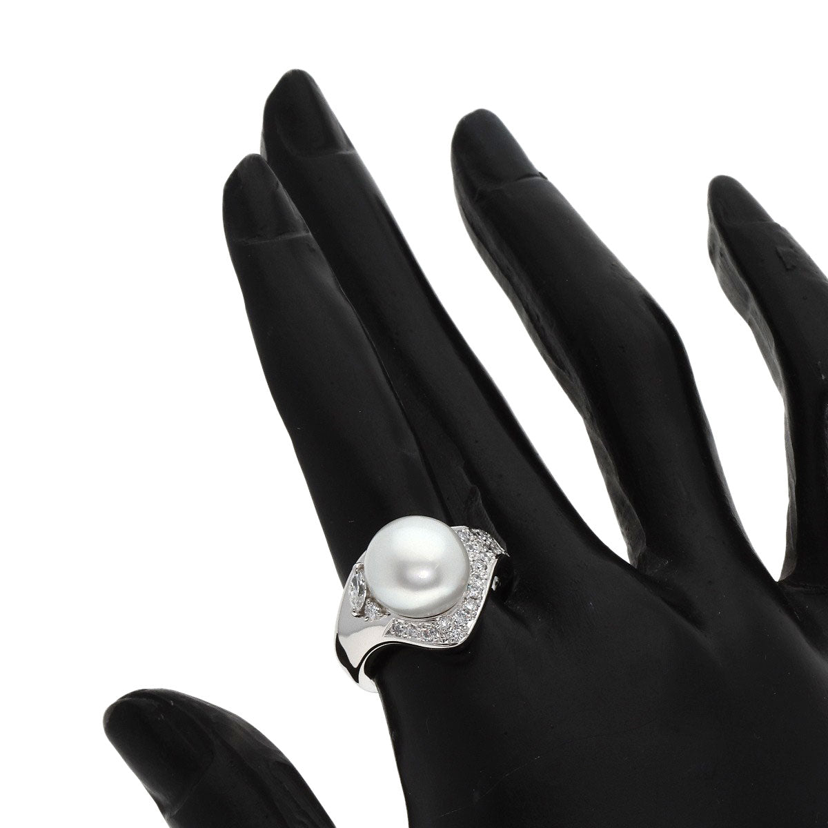 Pearl Pearl Diamond Okina Jun Ring Platinum PT900 13.6g　Ladies