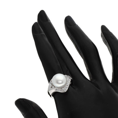 Pearl Pearl Diamond Okina Jun Ring Platinum PT900 13.6g　Ladies