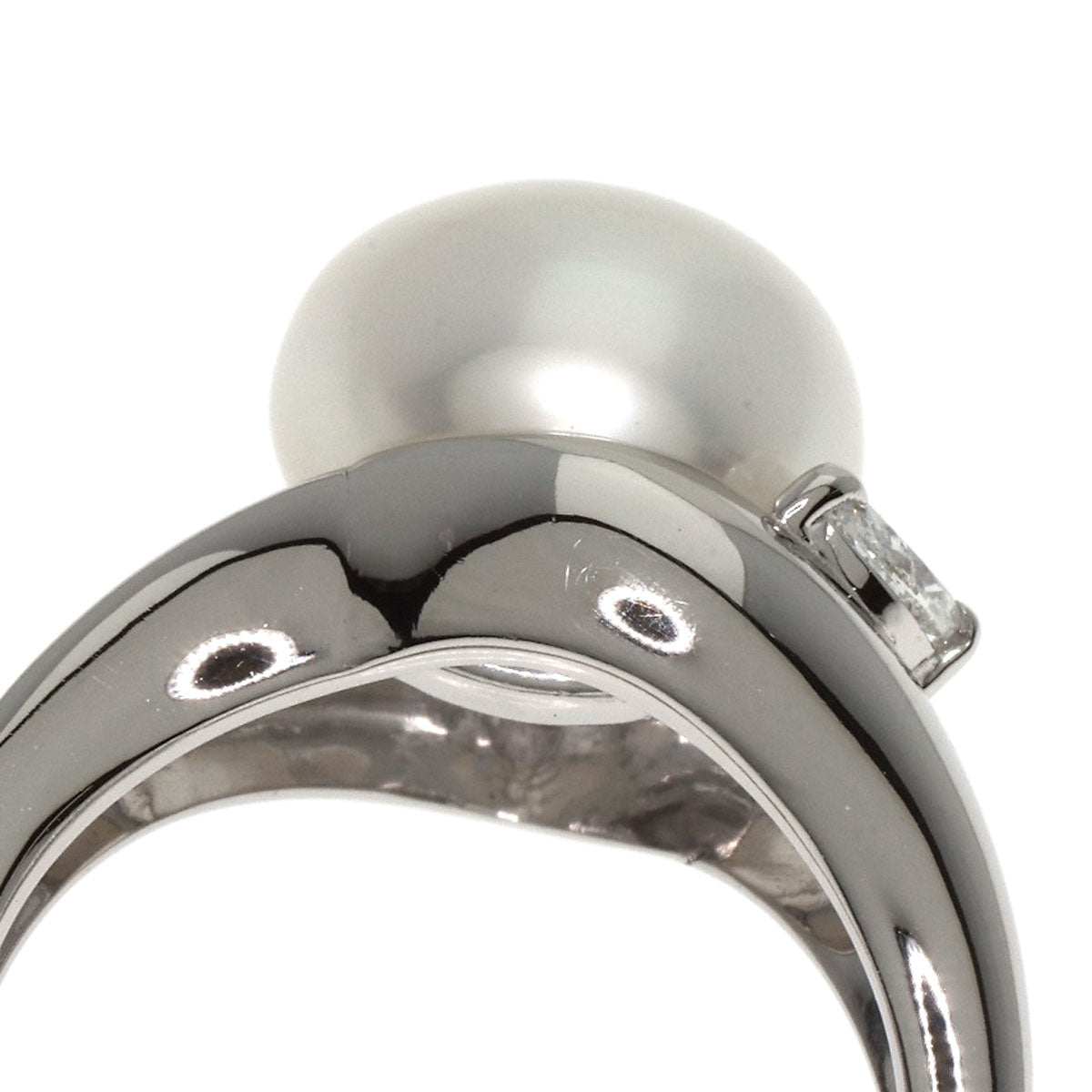 Pearl Pearl Diamond Okina Jun Ring Platinum PT900 13.6g　Ladies