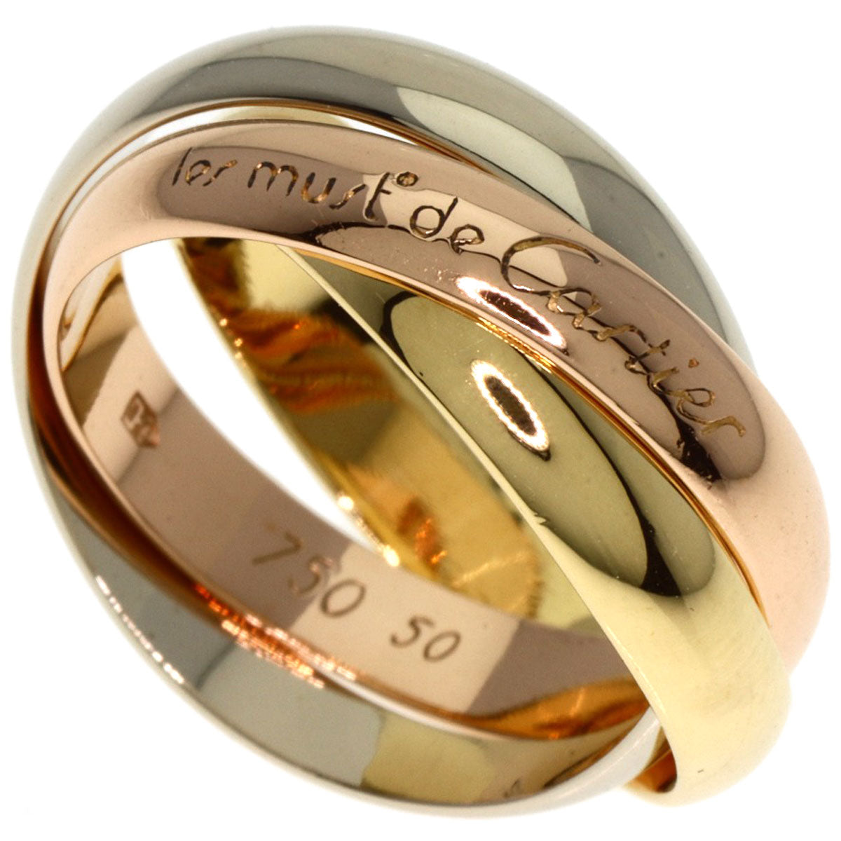 CARTIER Trinity #50 Ring K18 Yellow Gold K18 White GoldLadies [Used]