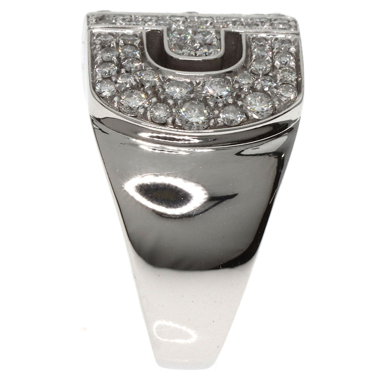 BVLGARI Parentesi Pavé Diamond Ring K18 White Gold Ladies [Used]