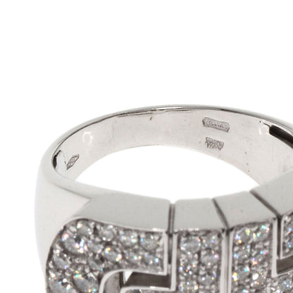 BVLGARI Parentesi Pavé Diamond Ring K18 White Gold Ladies [Used]