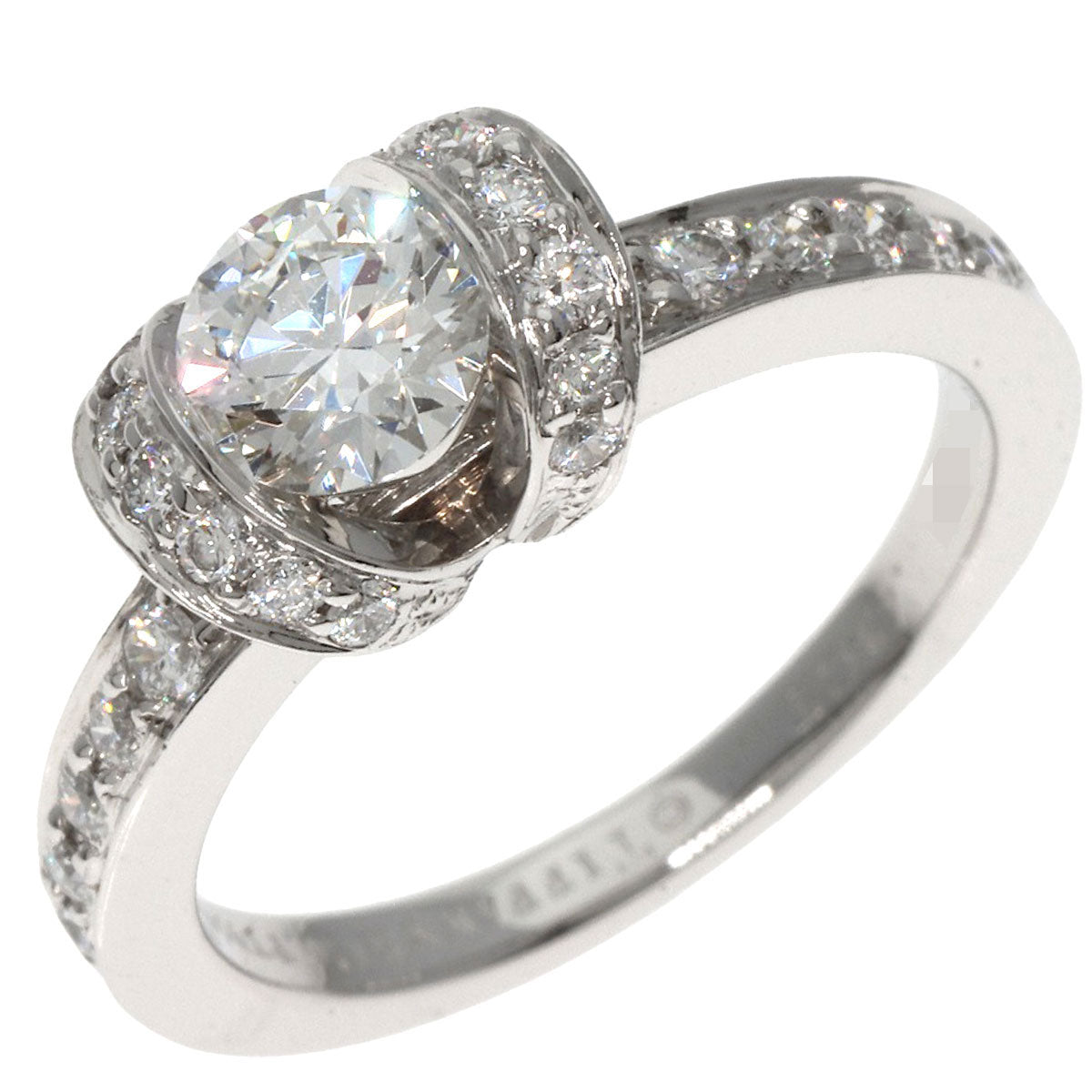 TIFFANY&Co. Ribbon Diamond Ring Platinum PT950 Ladies [Used]