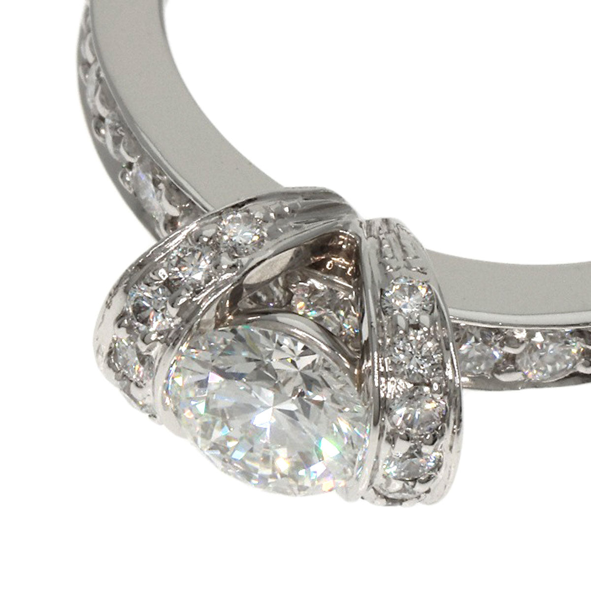 TIFFANY&Co. Ribbon Diamond Ring Platinum PT950 Ladies [Used]