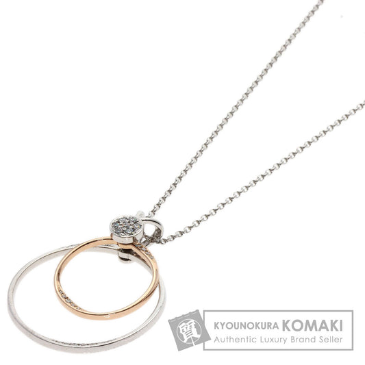 WALTHAM swing diamond Necklace K18 White Gold Ladies [Used]