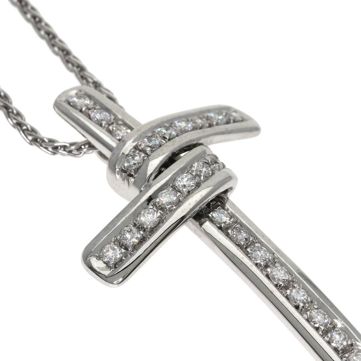 Damiani   Necklace Cross diamond K18 White Gold Ladies