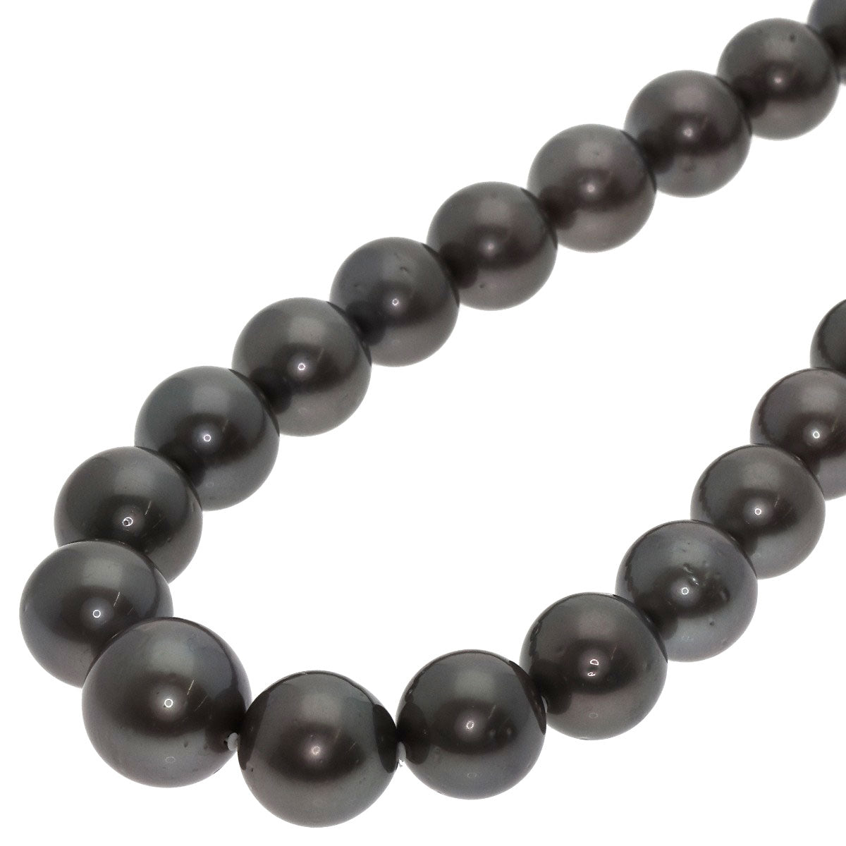 Black pearl pearl Necklace Silver 94.3g　Ladies