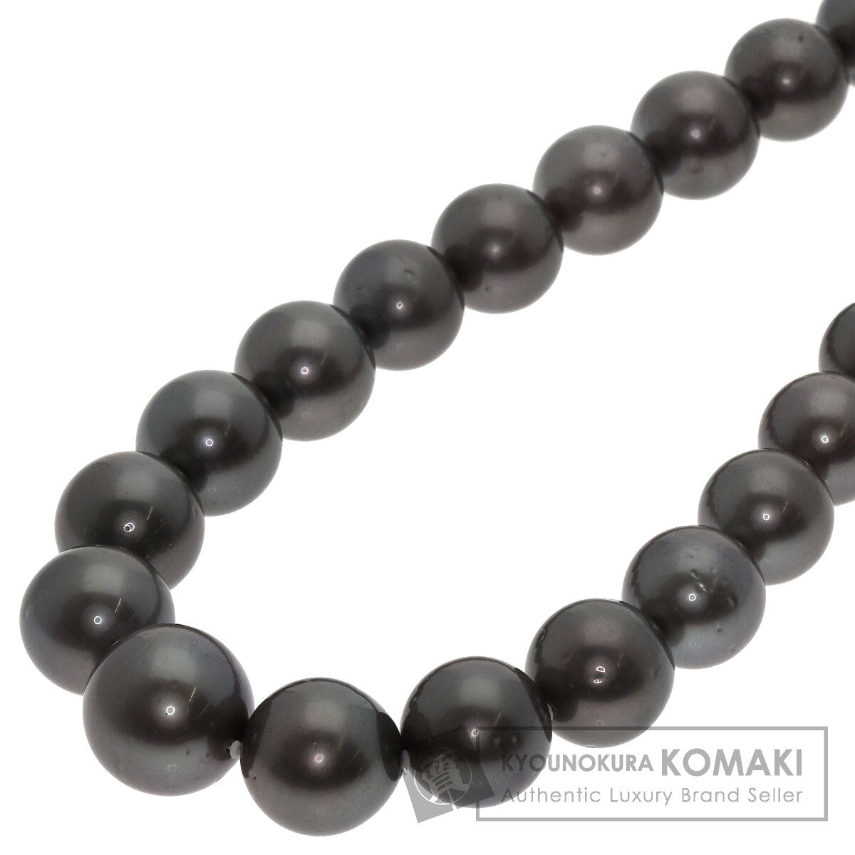 Black pearl pearl Necklace Silver 94.3g　Ladies