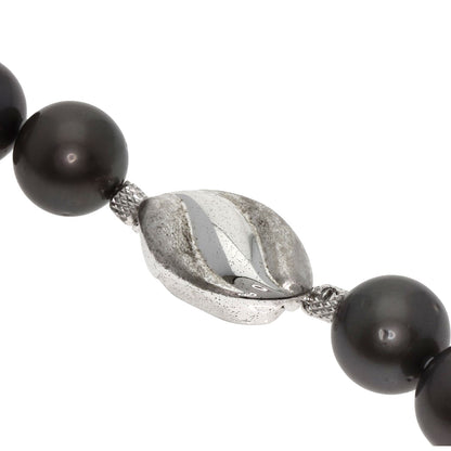Black pearl pearl Necklace Silver 94.3g　Ladies