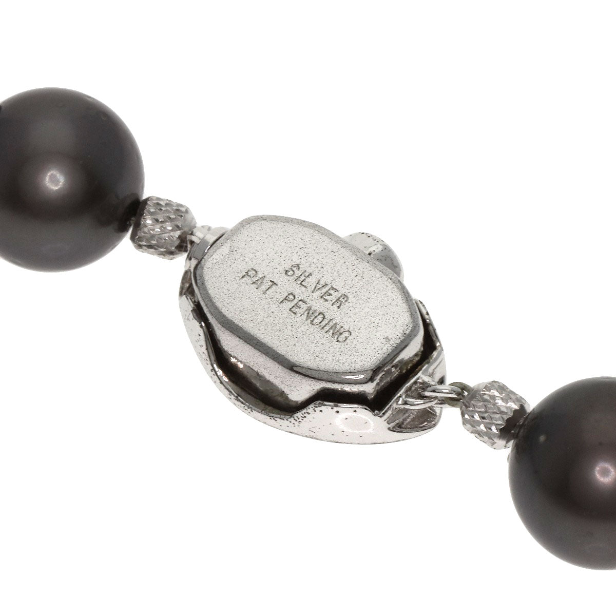 Black pearl pearl Necklace Silver 94.3g　Ladies