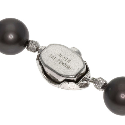 Black pearl pearl Necklace Silver 94.3g　Ladies