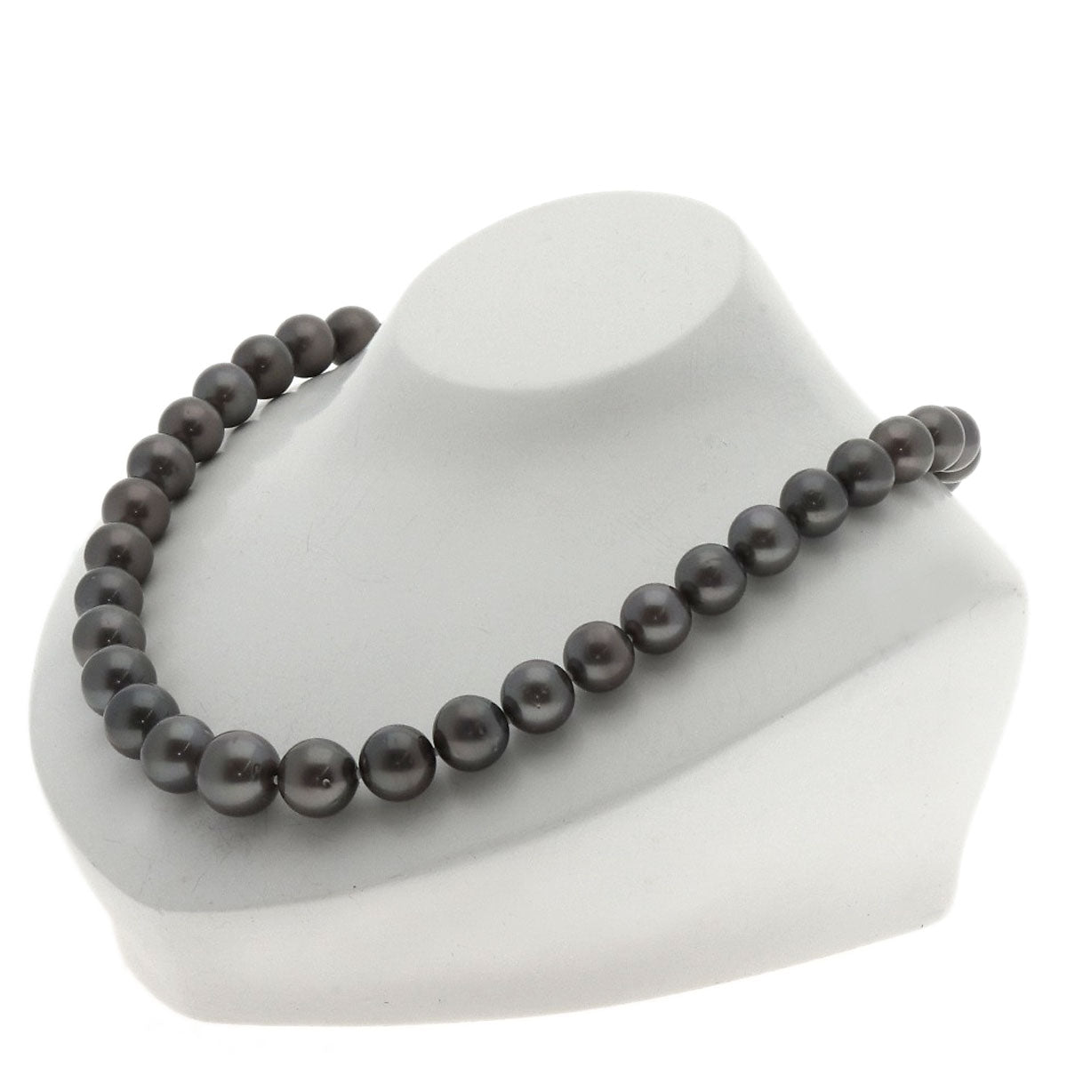 Black pearl pearl Necklace Silver 94.3g　Ladies