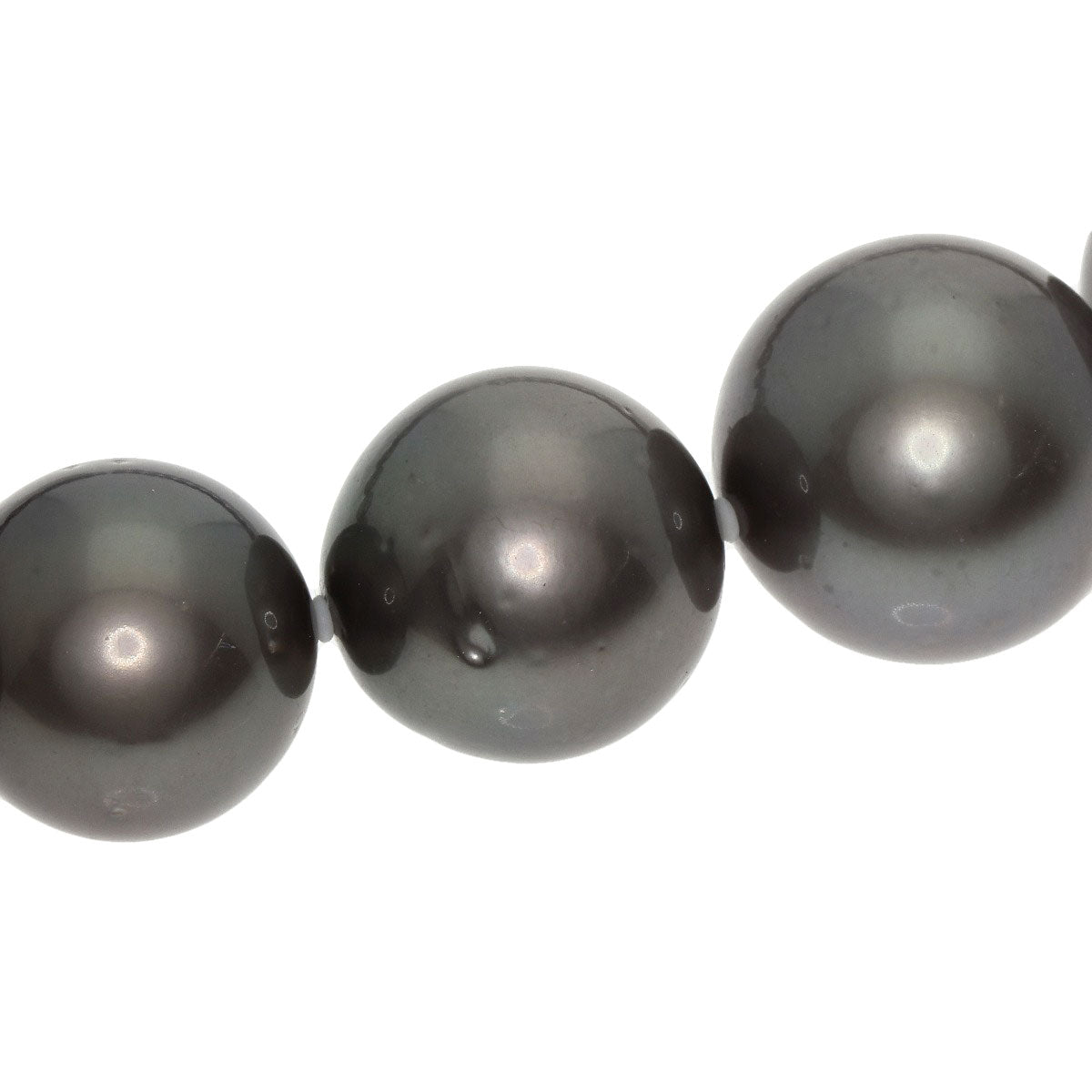 Black pearl pearl Necklace Silver 94.3g　Ladies