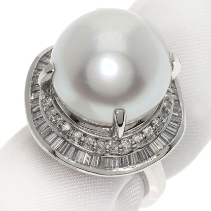 0.98ct Pearl Pearl Diamond Ring Platinum PT900 21.2g　Ladies